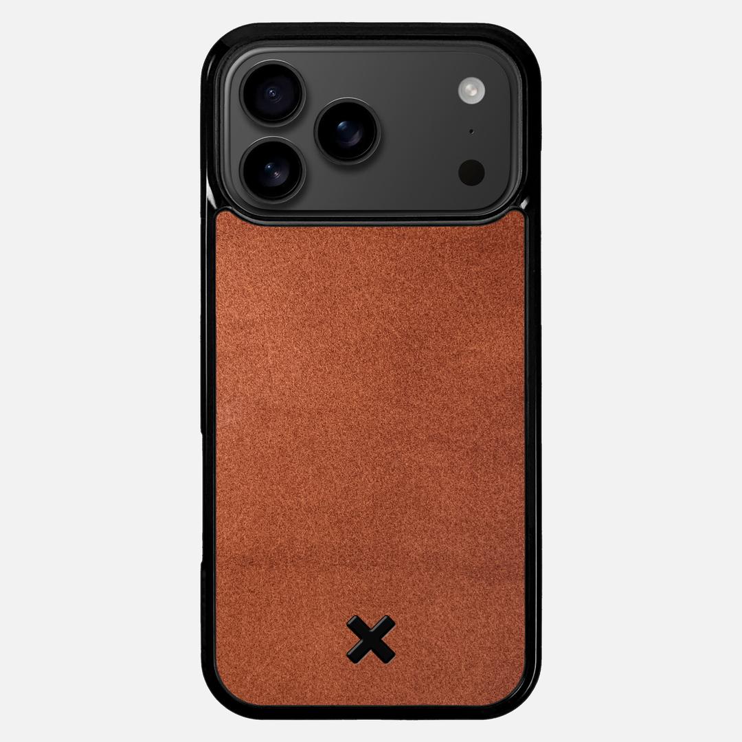 Whiskey Leather Case for the Apple iPhone 17 Pro Max featuring a Genuine Leather backer with the Keyway X Mark#Phone Model_iPhone 17 Pro Max
