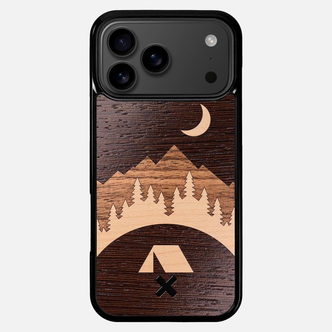 Woodland Case for the Apple iPhone 17 Pro Max featuring a Wenge, Maple, and Walnut Wood backer with the Keyway X Mark#Phone Model_iPhone 17 Pro Max