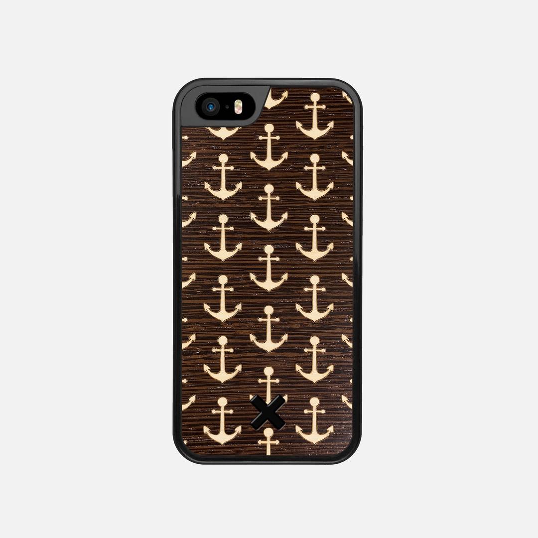 Anchor Case for the Apple iPhone 5S featuring a Maple and Wenge Wood backer with the Keyway X Mark#Phone Model_iPhone 5S