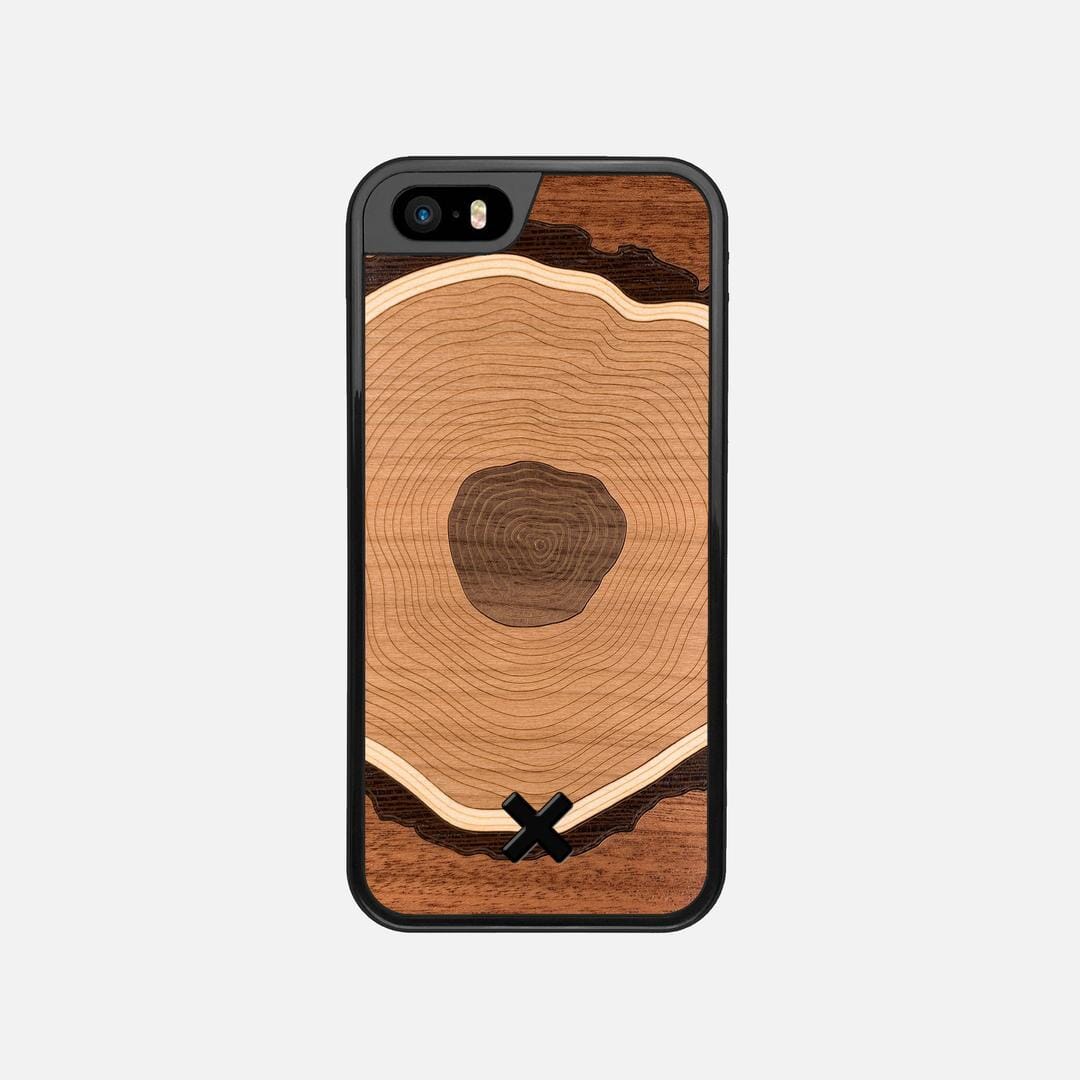Arbor Case for the Apple iPhone 5S featuring a Sapele, Wenge, Maple, Cherry, and Walnut Wood backer with the Keyway X Mark#Phone Model_iPhone 5S