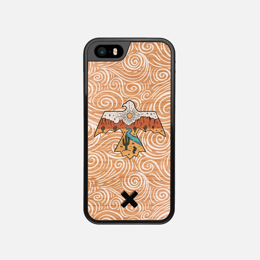 Eagle Case for the Apple iPhone 5 featuring a UV Printed Cherry Wood backer with the Keyway X Mark#Phone Model_iPhone 5
