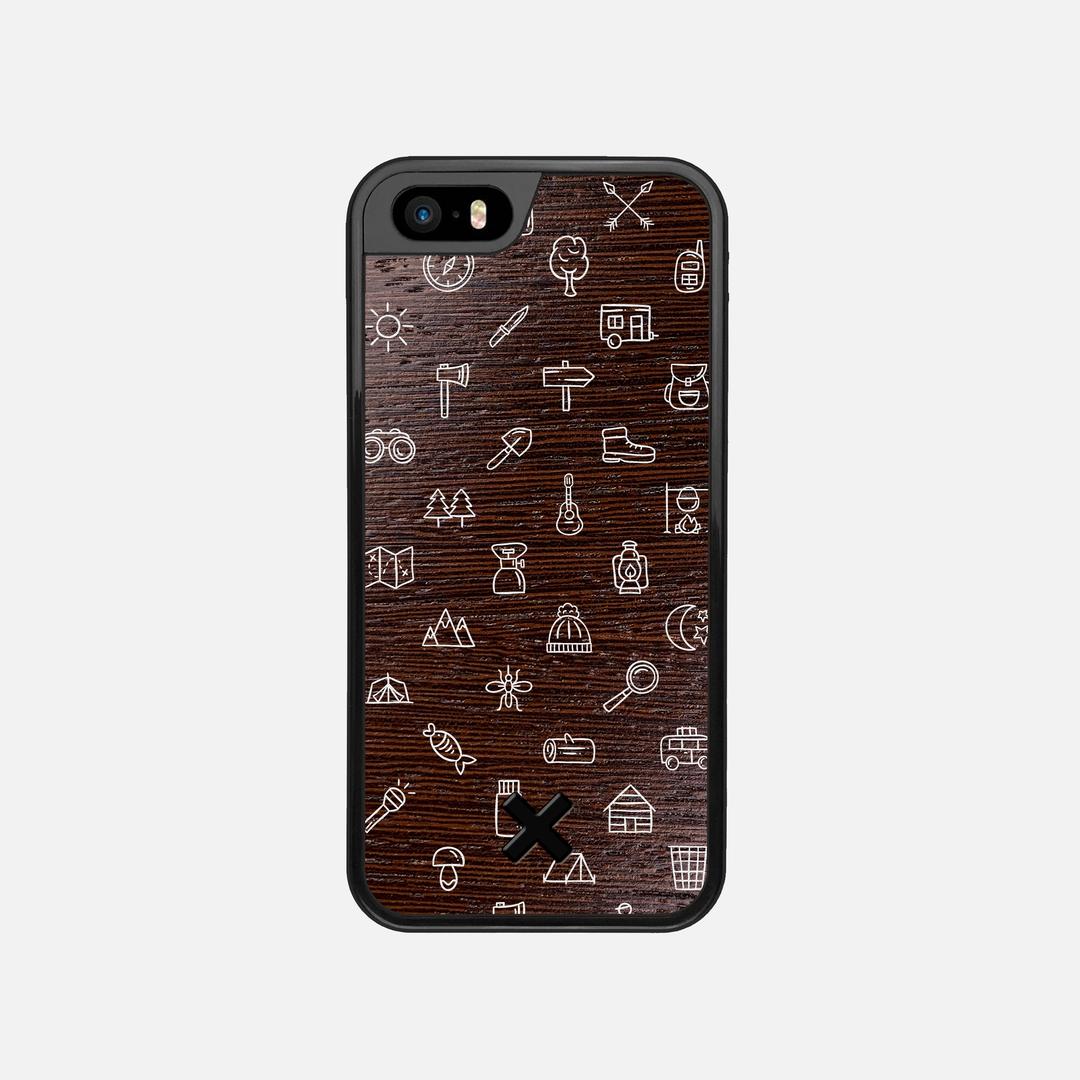 Gear Case for the Apple iPhone 5 featuring a UV Printed Wenge Wood backer with the Keyway X Mark#Phone Model_iPhone 5