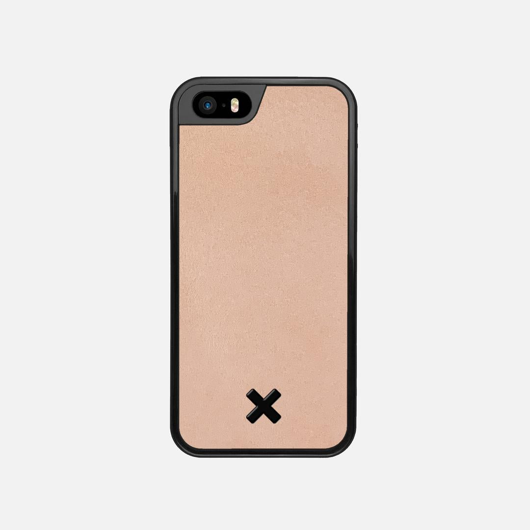 Natural Leather Case for the Apple iPhone 5 featuring a Genuine Leather backer with the Keyway X Mark#Phone Model_iPhone 5