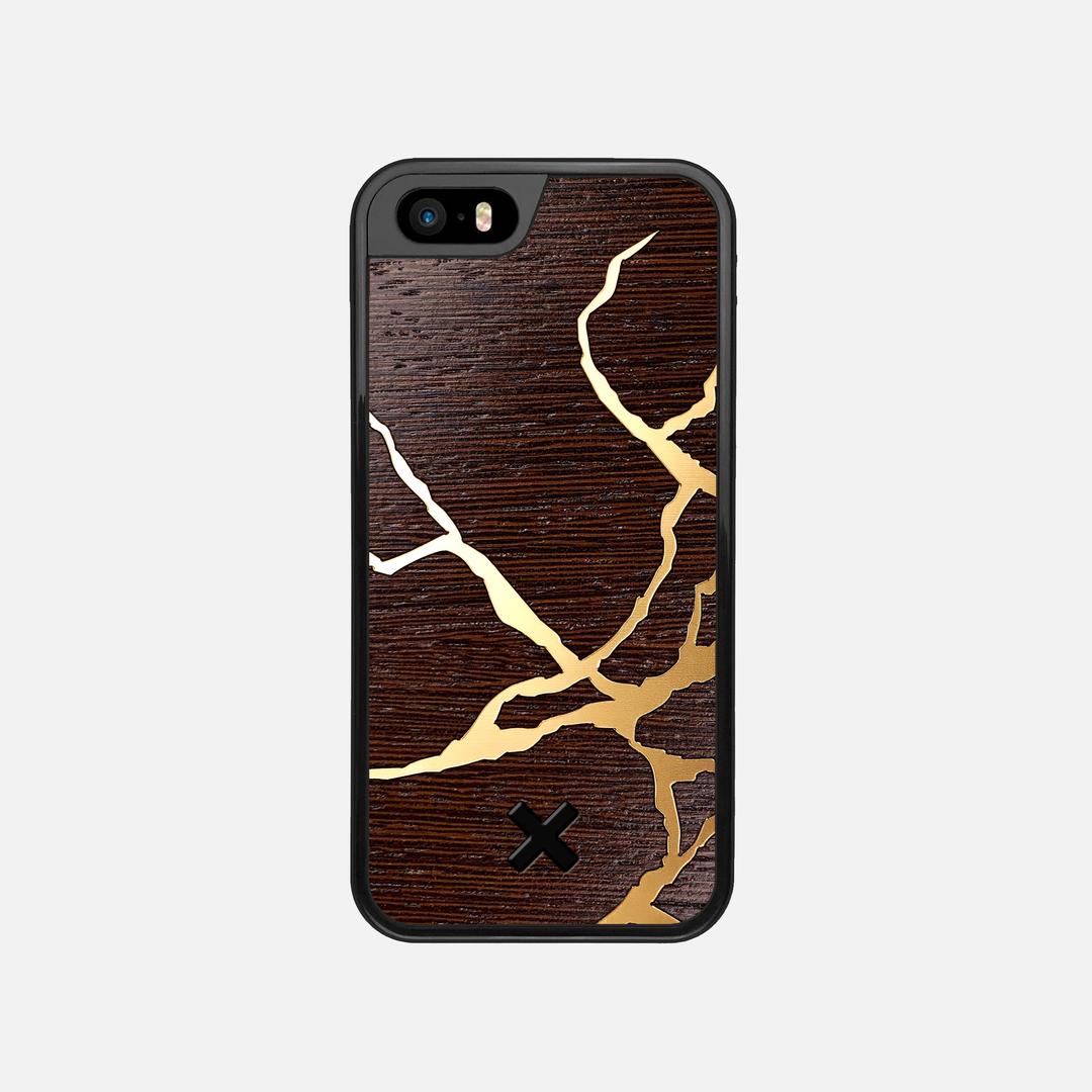 Restore Case for the Apple iPhone 5 featuring a Gold and Wenge Wood backer with the Keyway X Mark#Phone Model_iPhone 5
