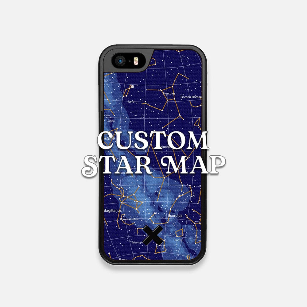 Front view of the Custom Star Map Printed Canvas iPhone 5 Case by Keyway Designs