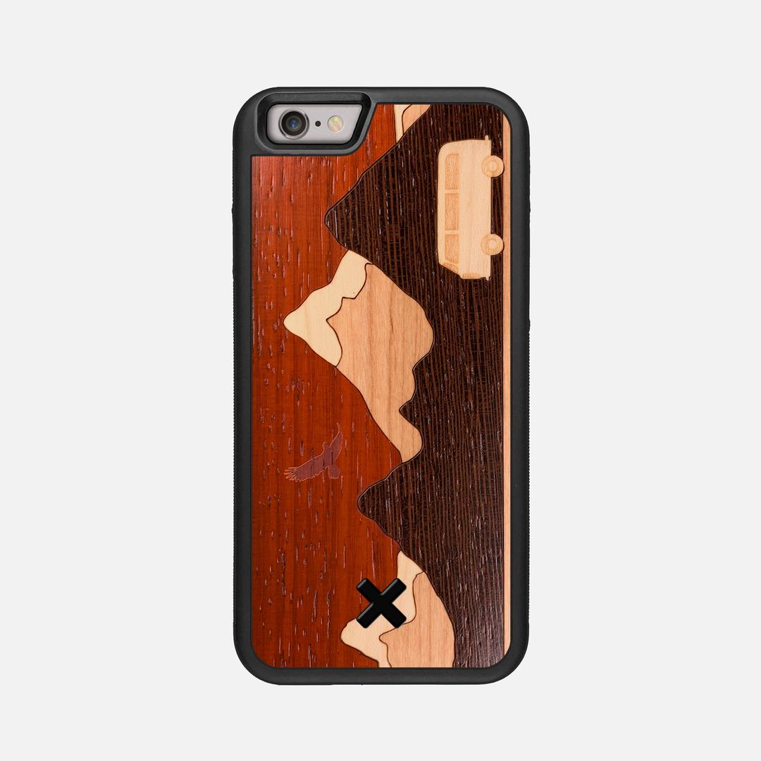 Cross Country Case for the Apple iPhone 6S featuring a Padauk, Maple, Cherry, and Wenge Wood backer with the Keyway X Mark#Phone Model_iPhone 6S