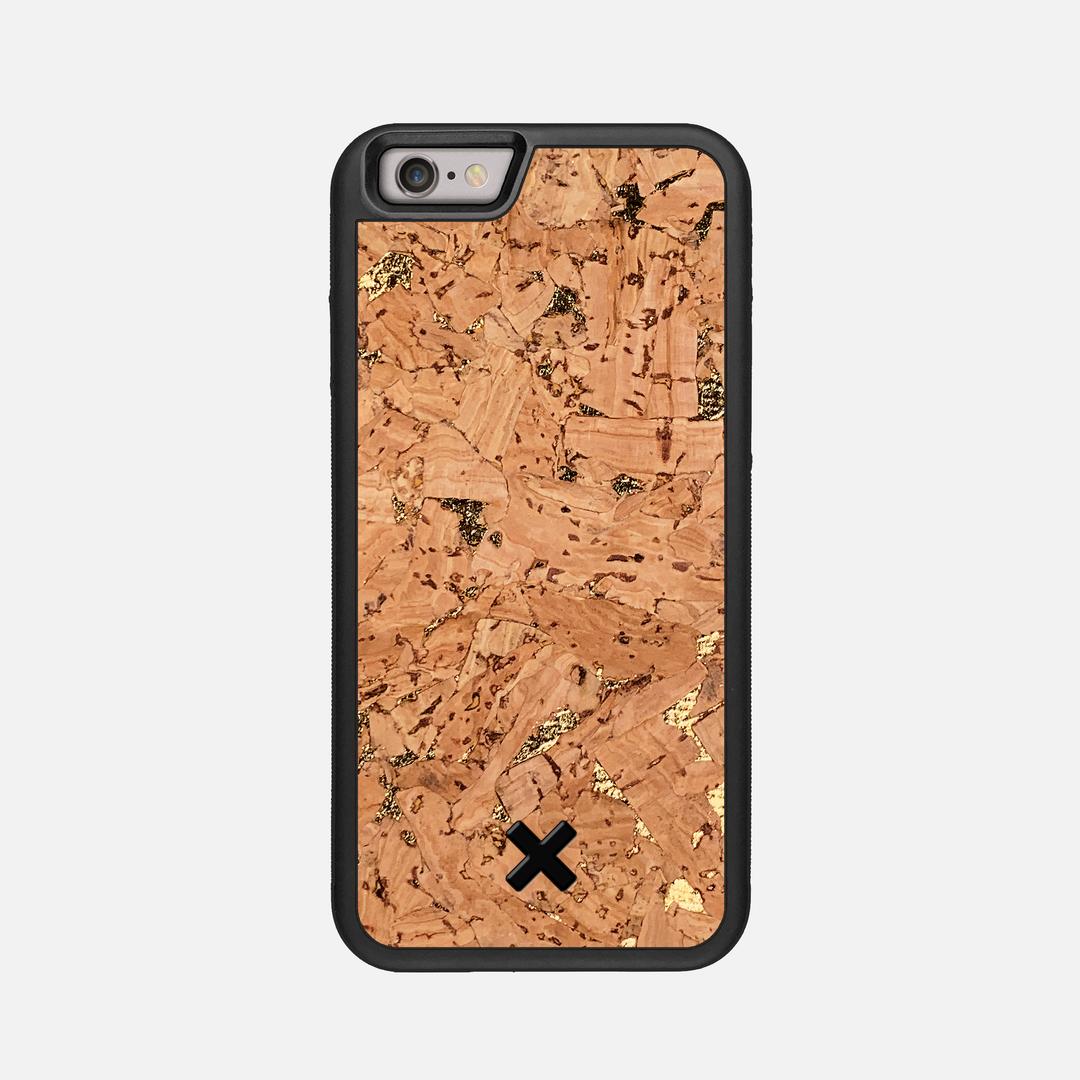 Gold Cork Case for the Apple iPhone 6S featuring a Genuine Cork backer with the Keyway X Mark#Phone Model_iPhone 6S