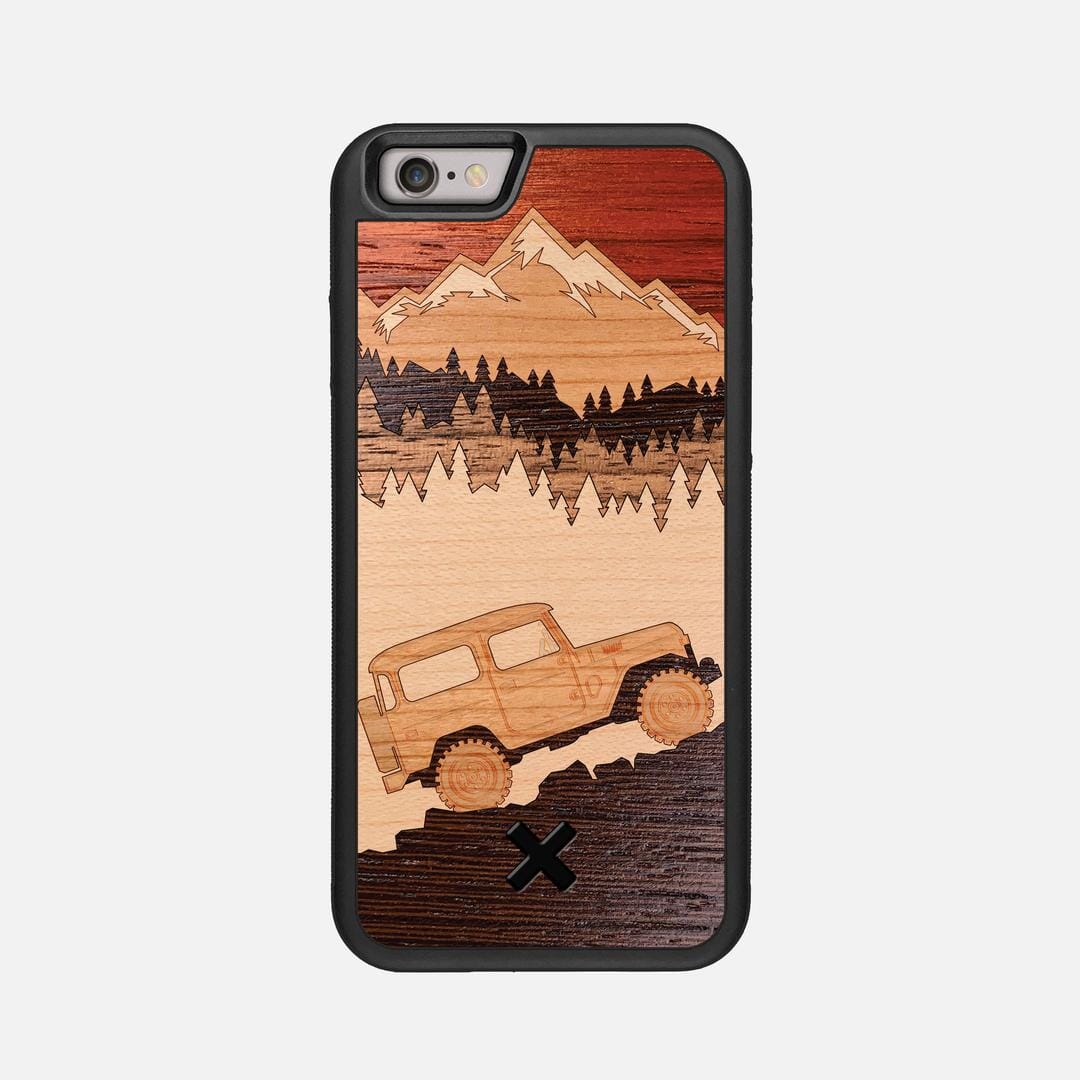 Off-Road Case for the Apple iPhone 6S featuring a Padauk, Cherry, Maple, and Walnut Wood backer with the Keyway X Mark#Phone Model_iPhone 6S
