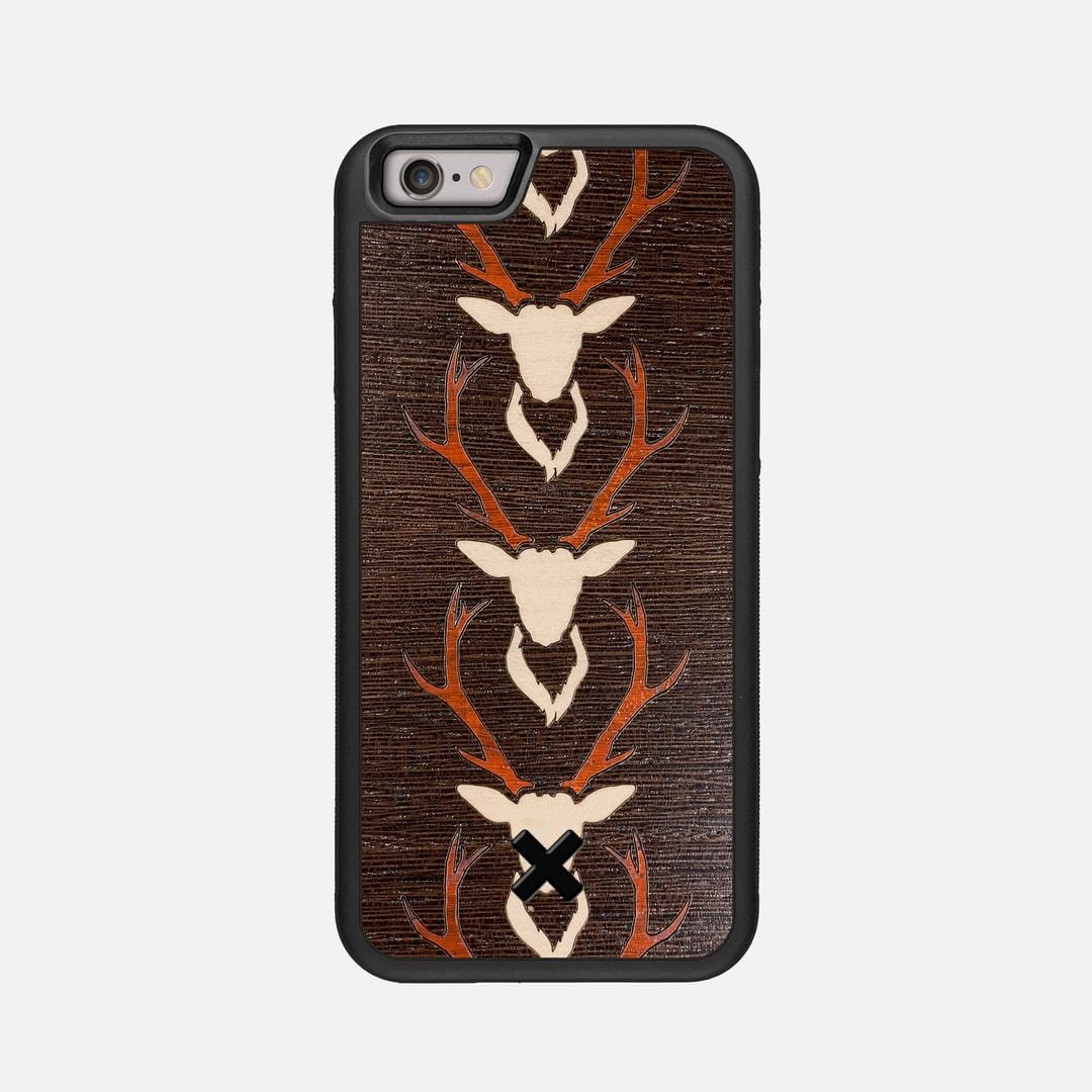Stag Case for the Apple iPhone 6S featuring a Maple & Padauk Deer Inlay on a Wenge Wood backer with the Keyway X Mark#Phone Model_iPhone 6S