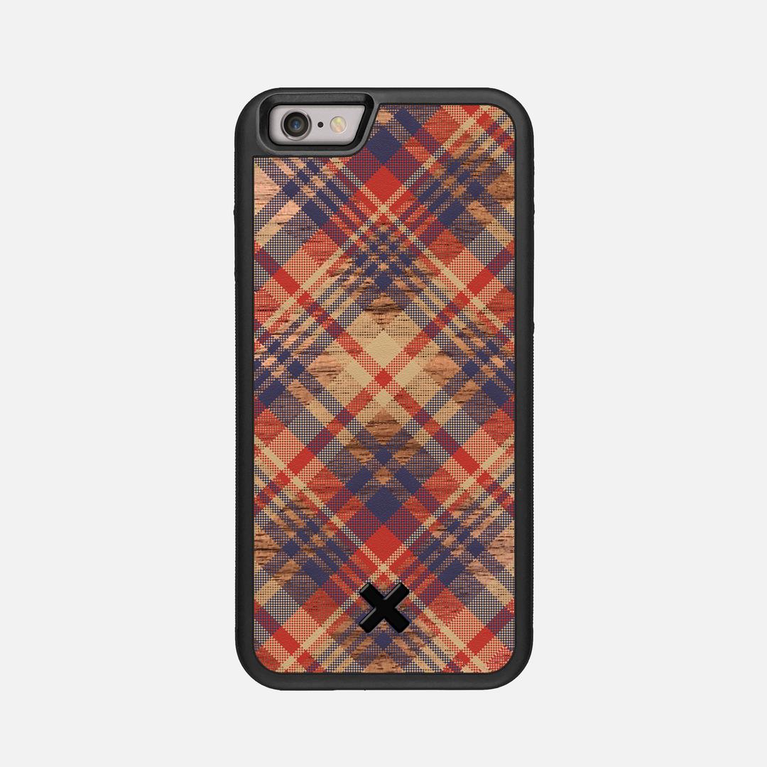 Tartan Case for the Apple iPhone 6S featuring a UV Printed Walnut Wood backer with the Keyway X Mark#Phone Model_iPhone 6S