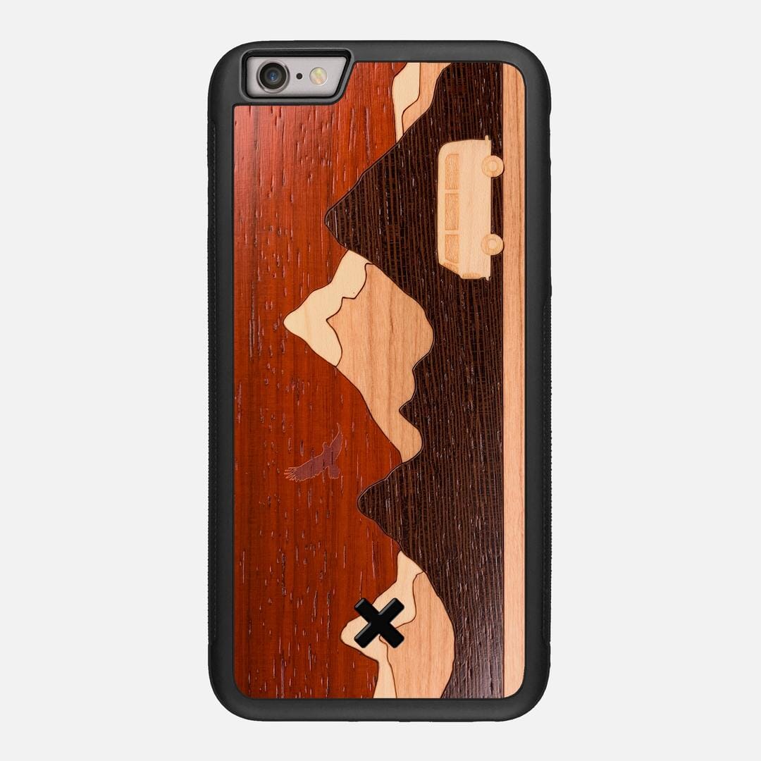 Cross Country Case for the Apple iPhone 6S Plus featuring a Padauk, Maple, Cherry, and Wenge Wood backer with the Keyway X Mark#Phone Model_iPhone 6S Plus