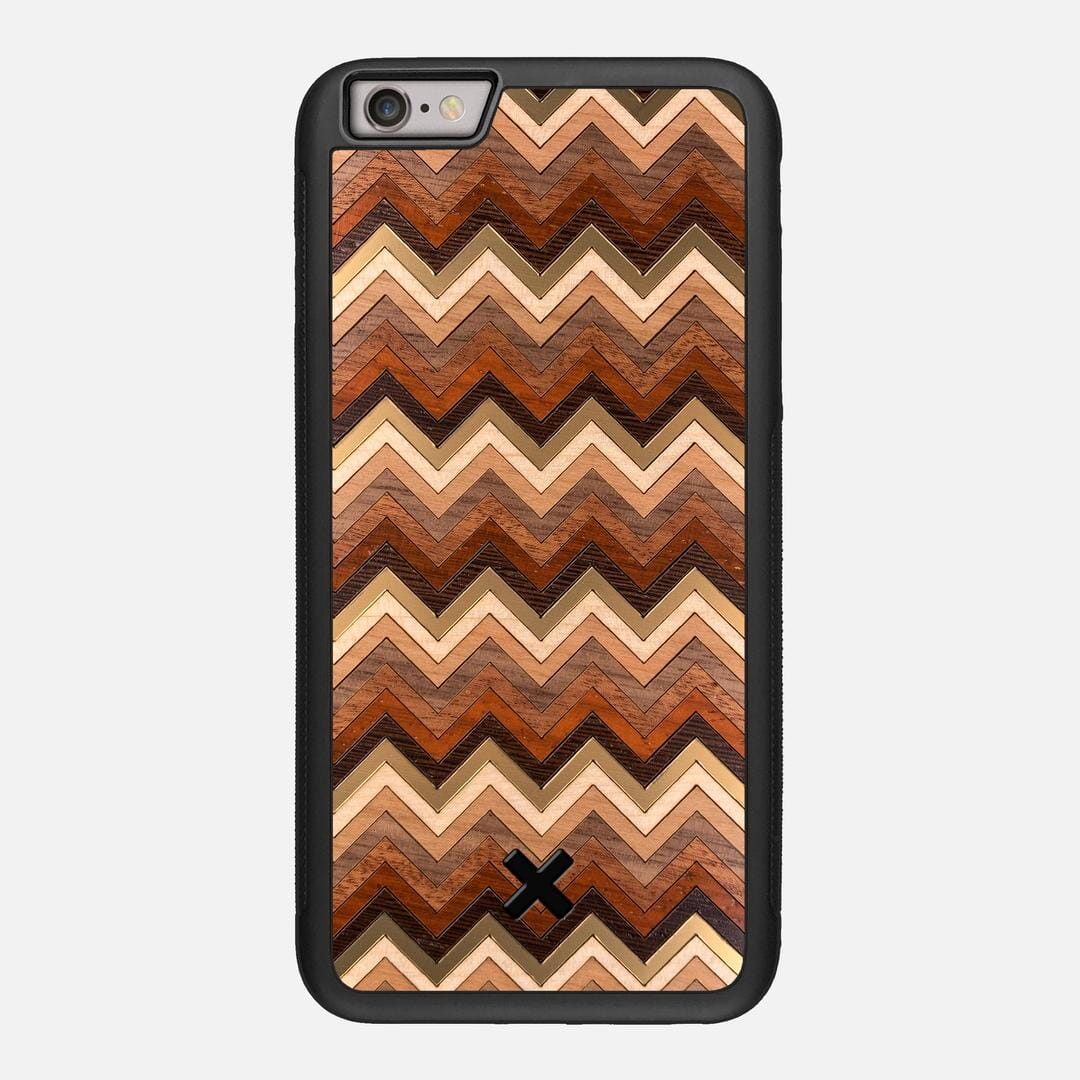 Echo Case for the Apple iPhone 6S Plus featuring a zigzag Gold, Maple, Cherry, Walnut, Sapele, Padauk, and Wenge Wood backer with the Keyway X Mark#Phone Model_iPhone 6S Plus