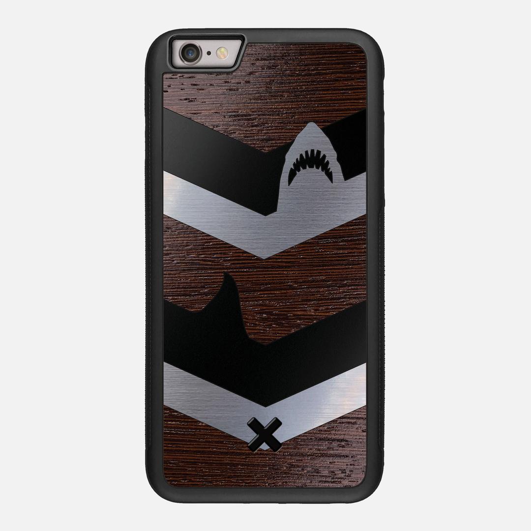 Shark Chevron Case for the Apple iPhone 6S Plus featuring an Engraved Silver and Wenge Wood backer with the Keyway X Mark#Phone Model_iPhone 6S Plus