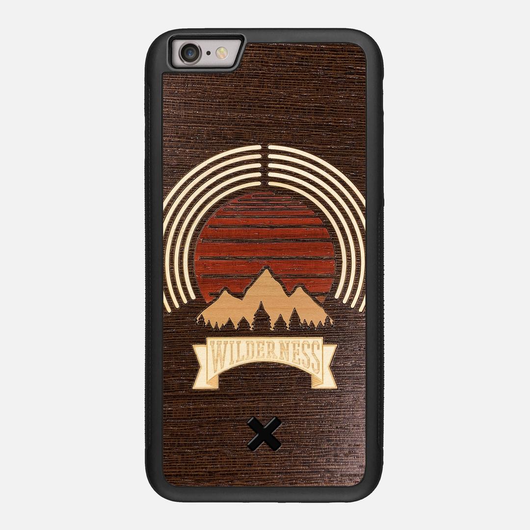 Wilderness Case for the Apple iPhone 6S Plus featuring a Maple, Padauk, and Cherry Sunset inlay on a Wenge Wood backer with the Keyway X Mark#Phone Model_iPhone 6S Plus
