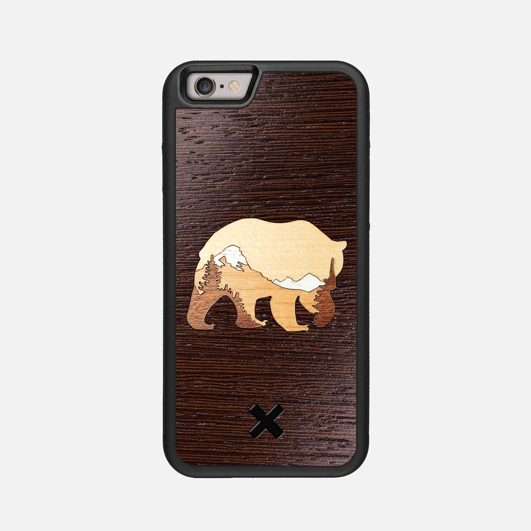 Bear Mountain Case for the Apple iPhone 6 featuring a Wenge, Maple, Cherry, and Sapele Wood backer with the Keyway X Mark#Phone Model_iPhone 6