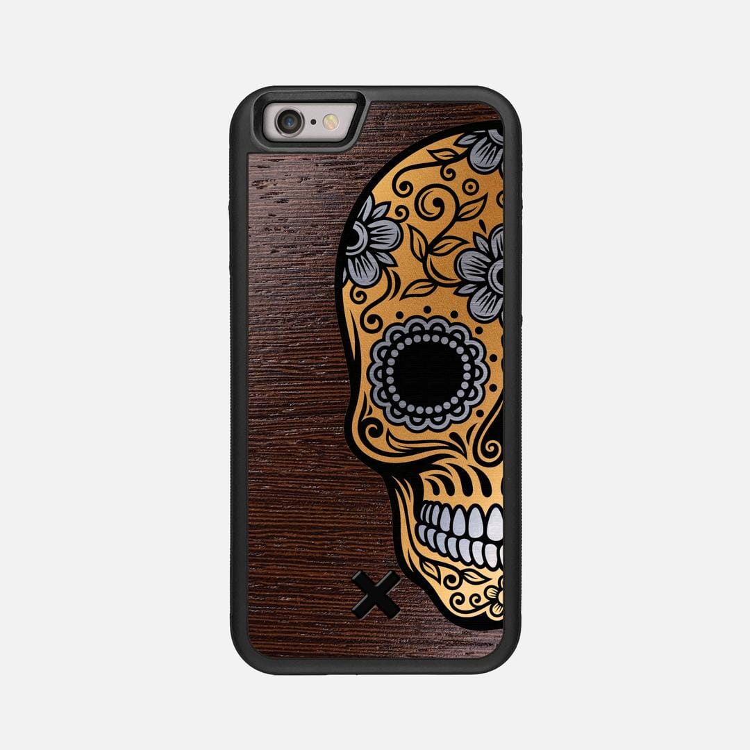 Calavera Case for the Apple iPhone 6 featuring an Engraved Gold and Wenge Wood backer with the Keyway X Mark#Phone Model_iPhone 6