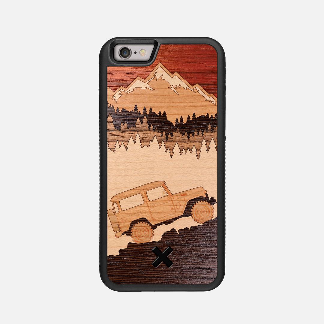 Off-Road Case for the Apple iPhone 6 featuring a Padauk, Cherry, Maple, and Walnut Wood backer with the Keyway X Mark#Phone Model_iPhone 6