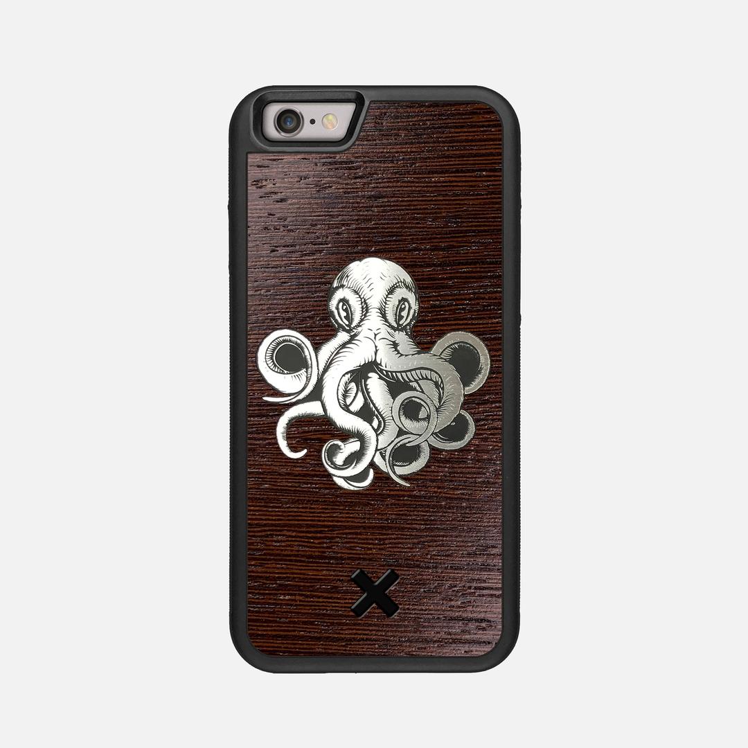 Prize Kraken Case for the Apple iPhone 6 featuring an Engraved Silver and Wenge Wood backer with the Keyway X Mark#Phone Model_iPhone 6