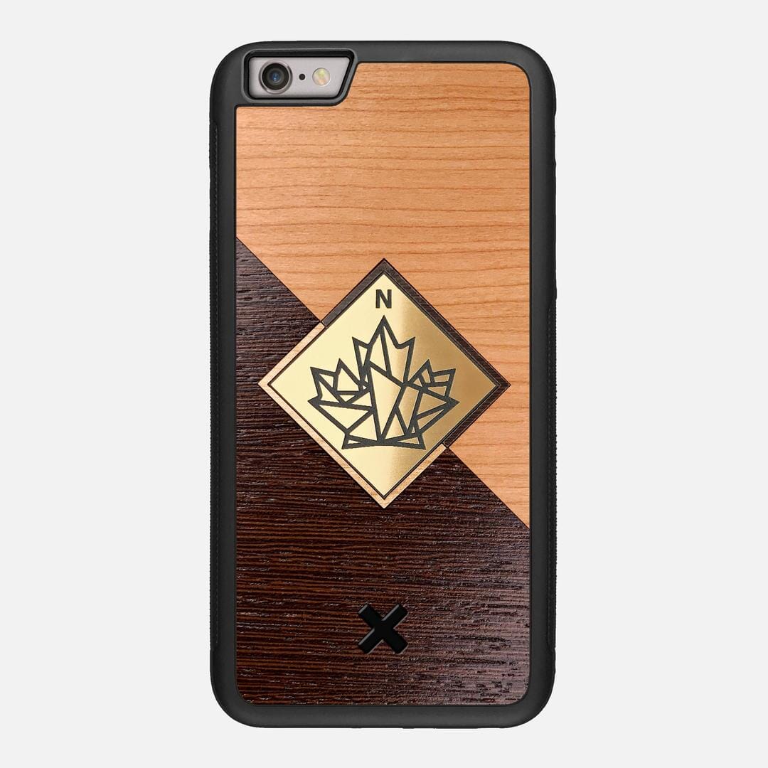 True North Case for the Apple iPhone 6 Plus featuring an Engraved Gold, Cherry, and Wenge Wood backer with the Keyway X Mark#Phone Model_iPhone 6 Plus
