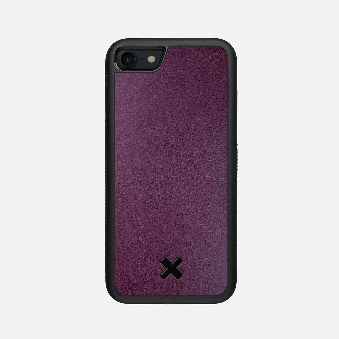 Plum Leather Case for the Apple iPhone 7 featuring a Genuine Leather backer with the Keyway X Mark#Phone Model_iPhone 7