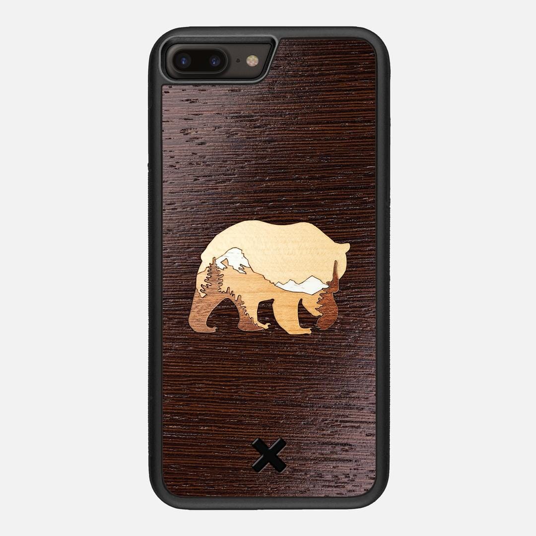 Bear Mountain Case for the Apple iPhone 7 Plus featuring a Wenge, Maple, Cherry, and Sapele Wood backer with the Keyway X Mark#Phone Model_iPhone 7 Plus