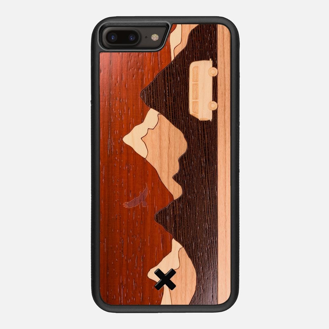 Cross Country Case for the Apple iPhone 7 Plus featuring a Padauk, Maple, Cherry, and Wenge Wood backer with the Keyway X Mark#Phone Model_iPhone 7 Plus