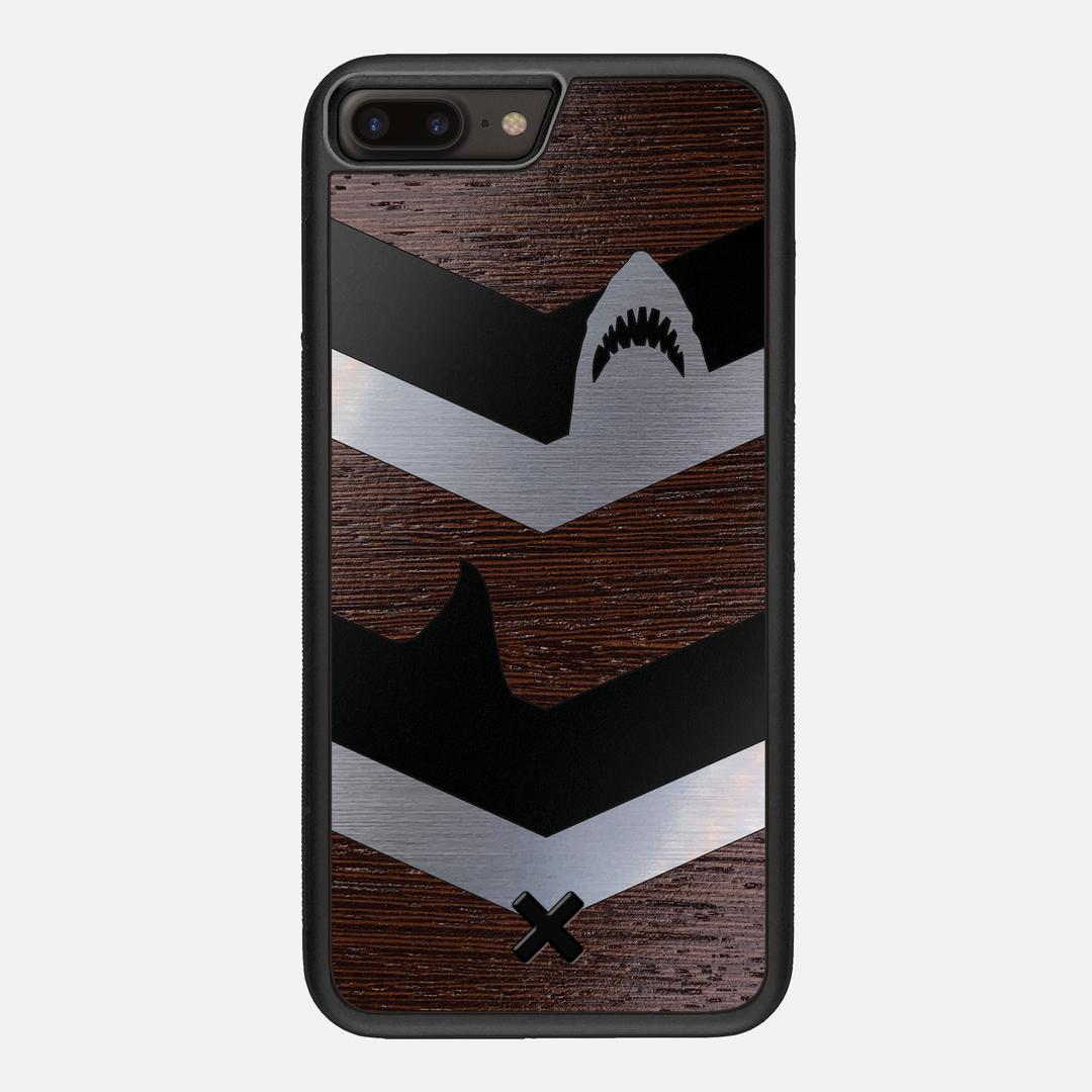 Shark Chevron Case for the Apple iPhone 7 Plus featuring an Engraved Silver and Wenge Wood backer with the Keyway X Mark#Phone Model_iPhone 7 Plus
