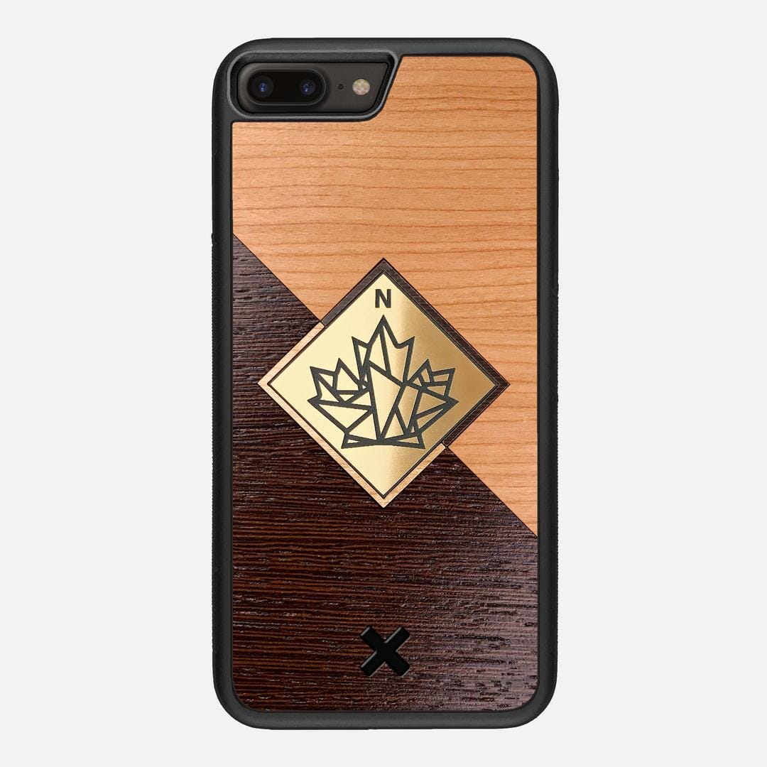 True North Case for the Apple iPhone 7 Plus featuring an Engraved Gold, Cherry, and Wenge Wood backer with the Keyway X Mark#Phone Model_iPhone 7 Plus