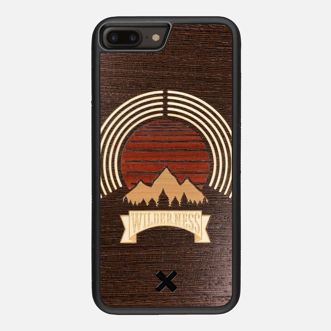 Wilderness Case for the Apple iPhone 7 Plus featuring a Maple, Padauk, and Cherry Sunset inlay on a Wenge Wood backer with the Keyway X Mark#Phone Model_iPhone 7 Plus