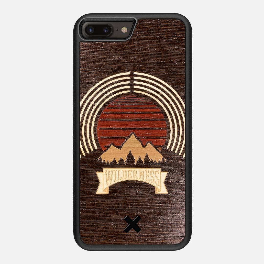 Wilderness Case for the Apple iPhone 7 Plus featuring a Maple, Padauk, and Cherry Sunset inlay on a Wenge Wood backer with the Keyway X Mark#Phone Model_iPhone 7 Plus