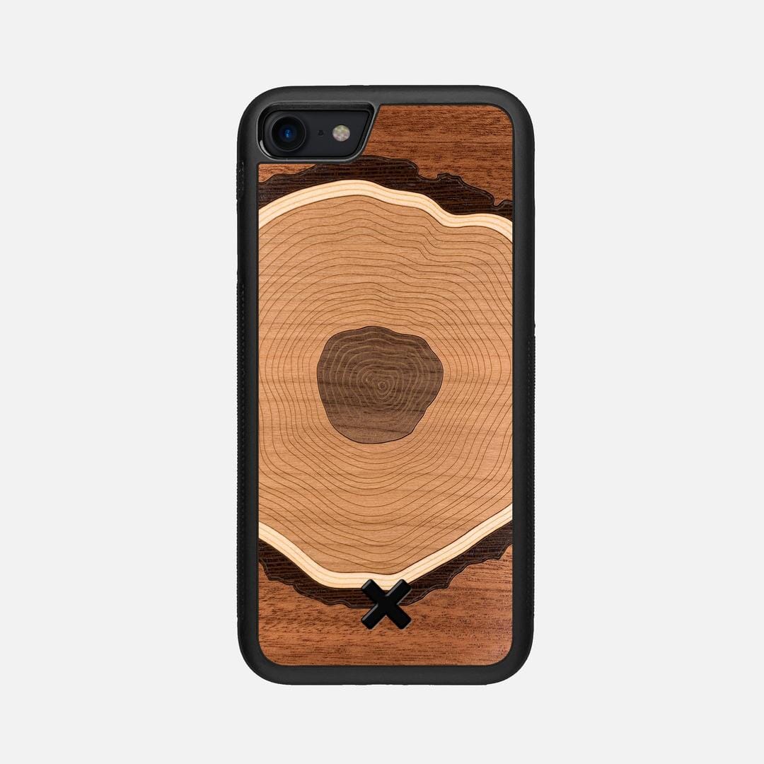 Arbor Case for the Apple iPhone 8 featuring a Sapele, Wenge, Maple, Cherry, and Walnut Wood backer with the Keyway X Mark#Phone Model_iPhone 8