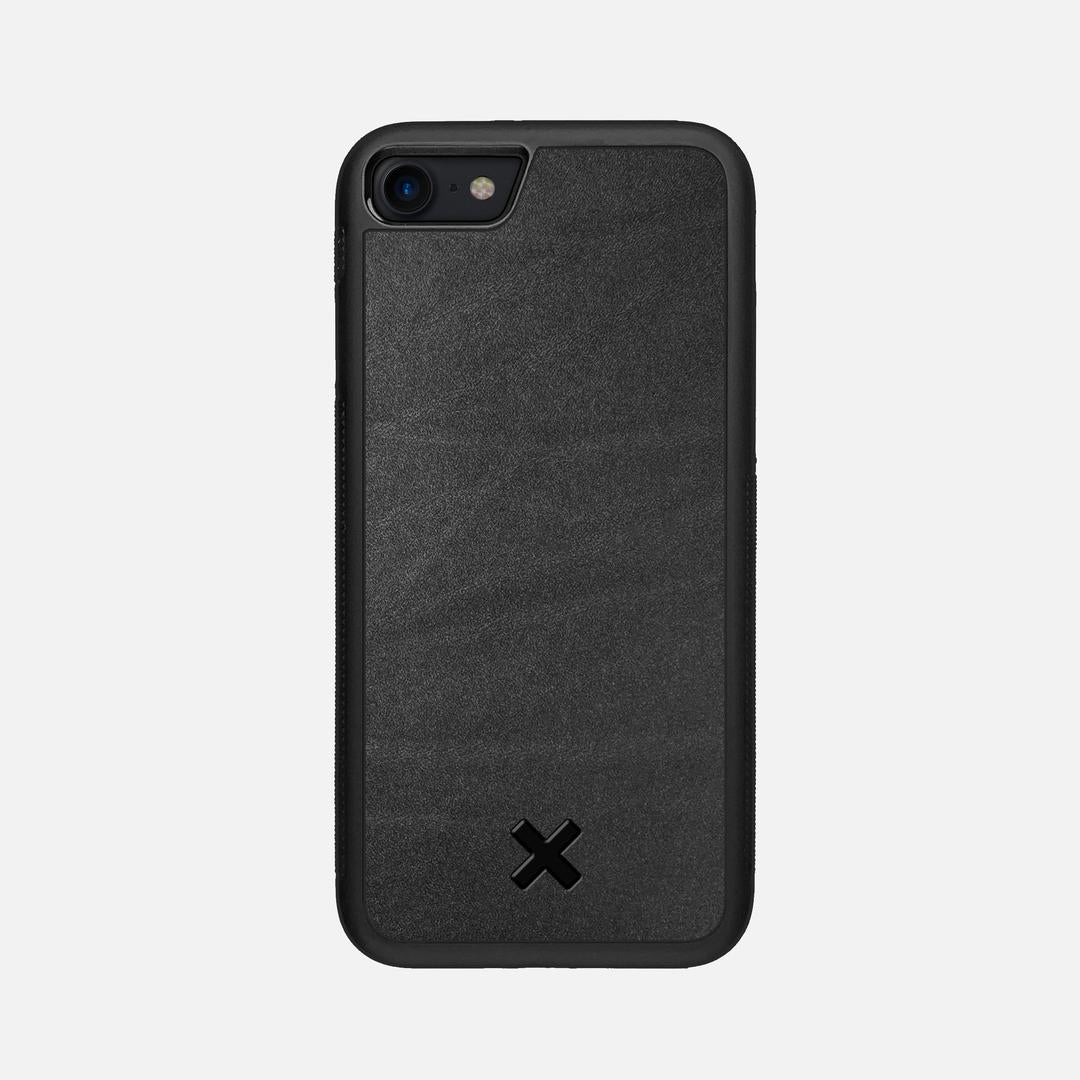 Charcoal Leather Case for the Apple iPhone 8 featuring a Genuine Leather backer with the Keyway X Mark#Phone Model_iPhone 8