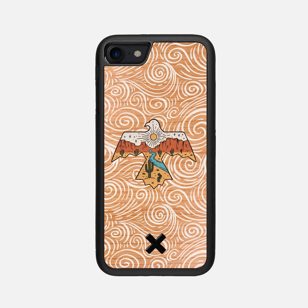 Eagle Case for the Apple iPhone 8 featuring a UV Printed Cherry Wood backer with the Keyway X Mark#Phone Model_iPhone 8
