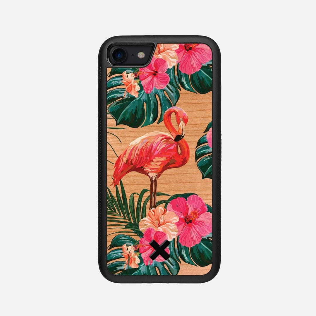 Flamingo Case for the Apple iPhone 8 featuring a UV Printed Cherry Wood backer with the Keyway X Mark#Phone Model_iPhone 8