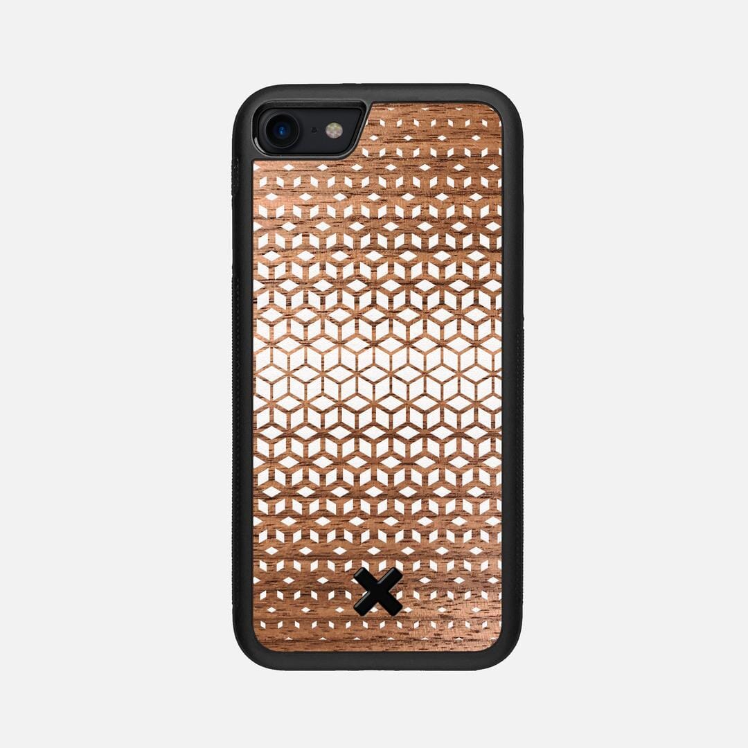 Geo Case for the Apple iPhone 8 featuring a UV Printed Walnut Wood backer with the Keyway X Mark#Phone Model_iPhone 8