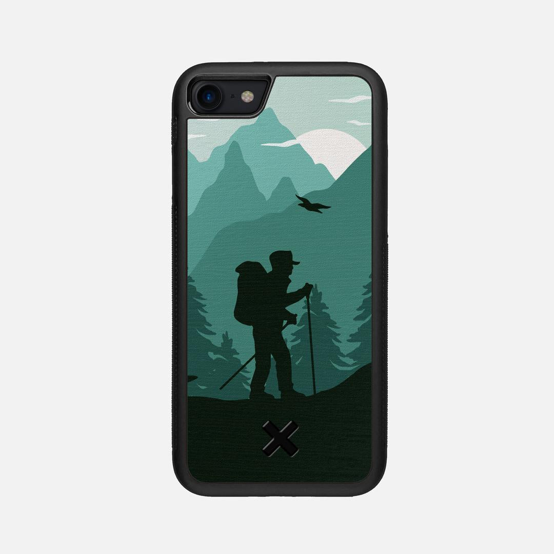 Hiker Case for the Apple iPhone 8 featuring a UV Printed Wenge Wood backer with the Keyway X Mark#Phone Model_iPhone 8