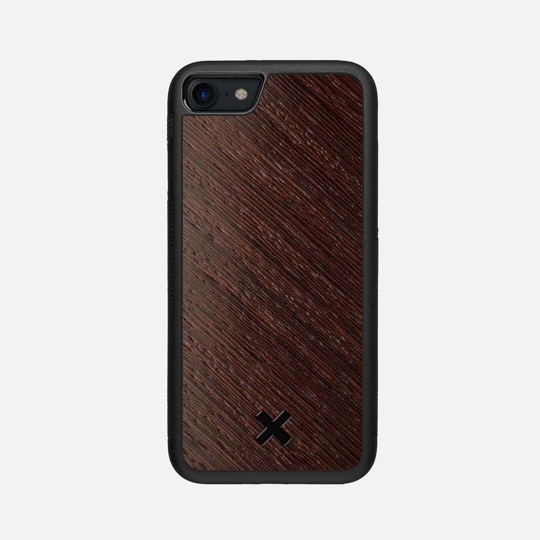 Wenge Pure Case for the Apple iPhone 8 featuring a Wenge Wood backer with the Keyway X Mark#Phone Model_iPhone 8