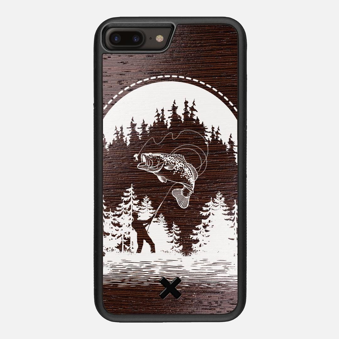 Angler Case for the Apple iPhone 8 Plus featuring a UV Print and Wenge Wood backer with the Keyway X Mark#Phone Model_iPhone 8 Plus