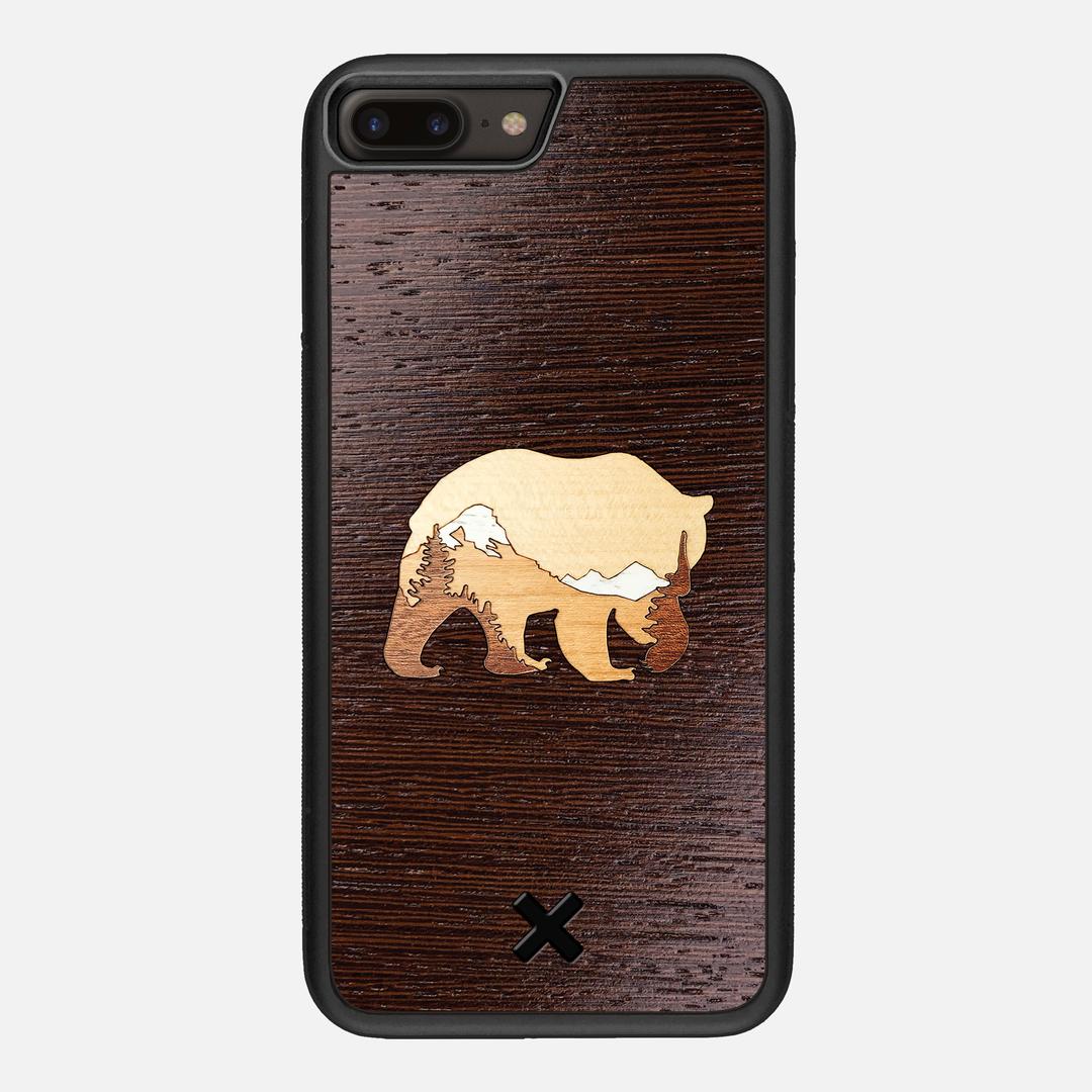 Bear Mountain Case for the Apple iPhone 8 Plus featuring a Wenge, Maple, Cherry, and Sapele Wood backer with the Keyway X Mark#Phone Model_iPhone 8 Plus