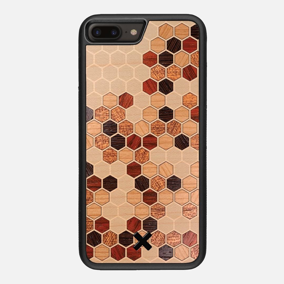 Cellular Case for the Apple iPhone 8 Plus featuring a Maple, Cherry, Sapele, Padauk, and Wenge Wood backer with the Keyway X Mark#Phone Model_iPhone 8 Plus