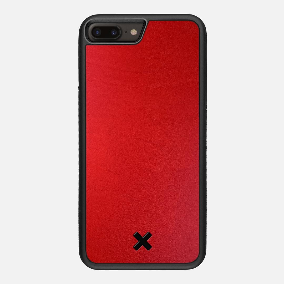 Crimson Leather Case for the Apple iPhone 8 Plus featuring a Genuine Leather backer with the Keyway X Mark#Phone Model_iPhone 8 Plus