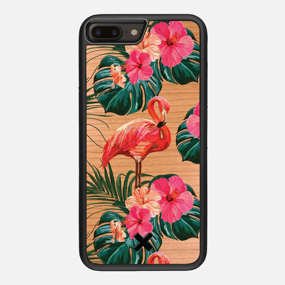 Flamingo Case for the Apple iPhone 8 Plus featuring a UV Printed Cherry Wood backer with the Keyway X Mark#Phone Model_iPhone 8 Plus