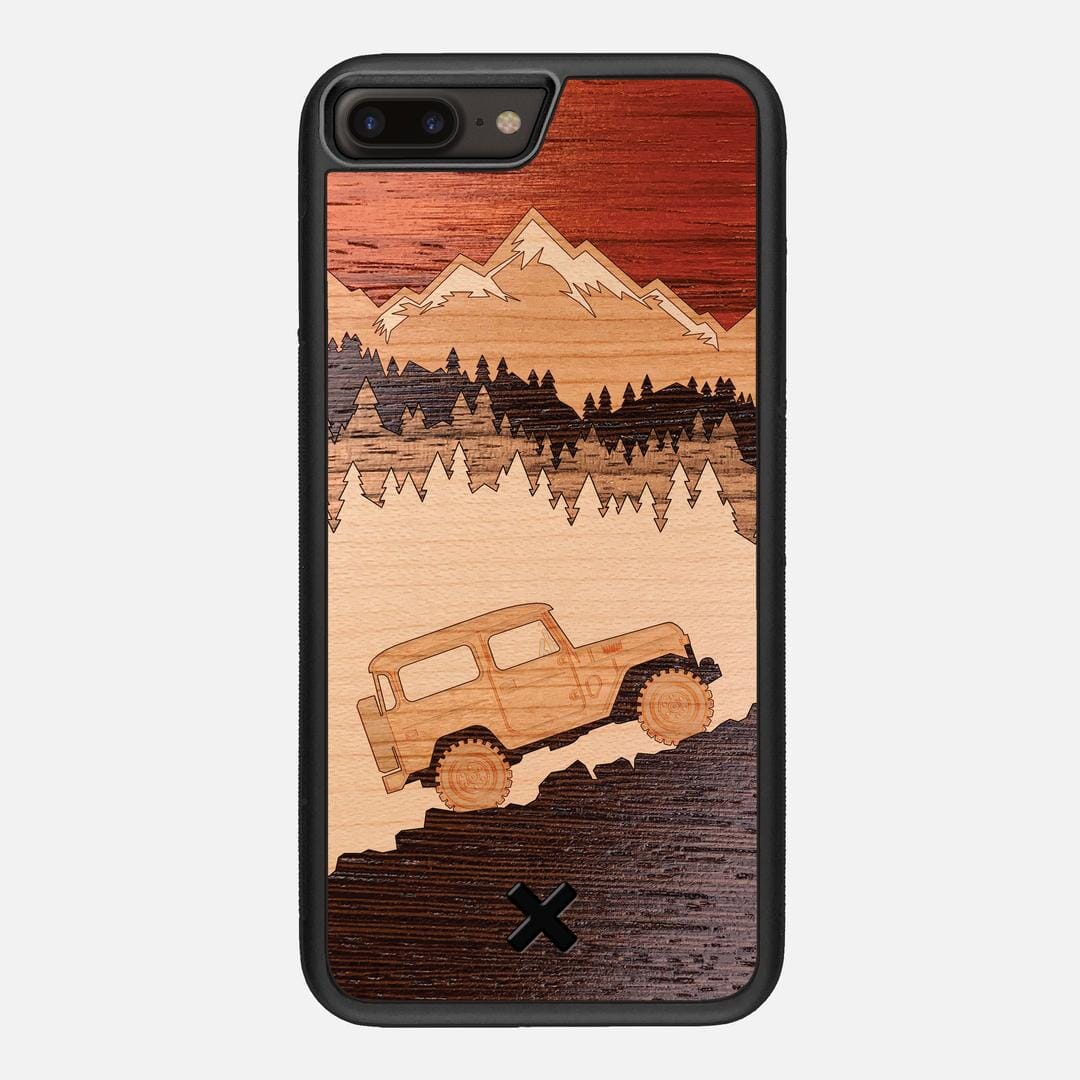 Off-Road Case for the Apple iPhone 8 Plus featuring a Padauk, Cherry, Maple, and Walnut Wood backer with the Keyway X Mark#Phone Model_iPhone 8 Plus