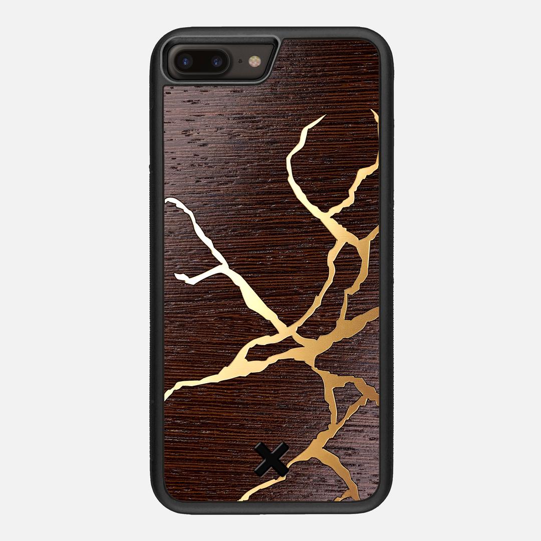 Restore Case for the Apple iPhone 8 Plus featuring a Gold and Wenge Wood backer with the Keyway X Mark#Phone Model_iPhone 8 Plus
