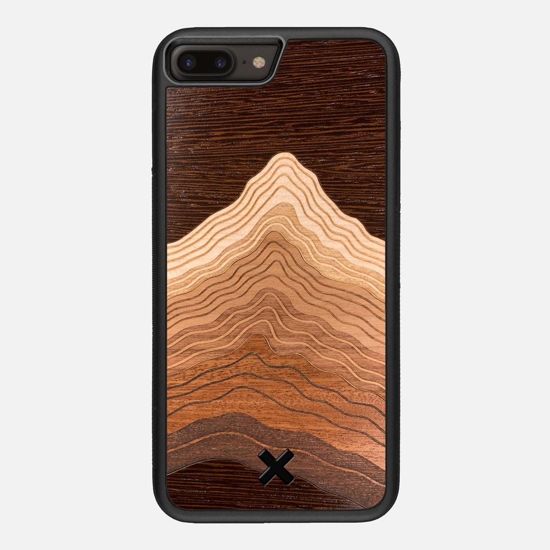 Summit Case for the Apple iPhone 8 Plus featuring a mountain of Wenge, Maple, Cherry, and Sapele Wood backer with the Keyway X Mark#Phone Model_iPhone 8 Plus
