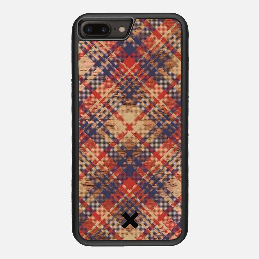 Tartan Case for the Apple iPhone 8 Plus featuring a UV Printed Walnut Wood backer with the Keyway X Mark#Phone Model_iPhone 8 Plus