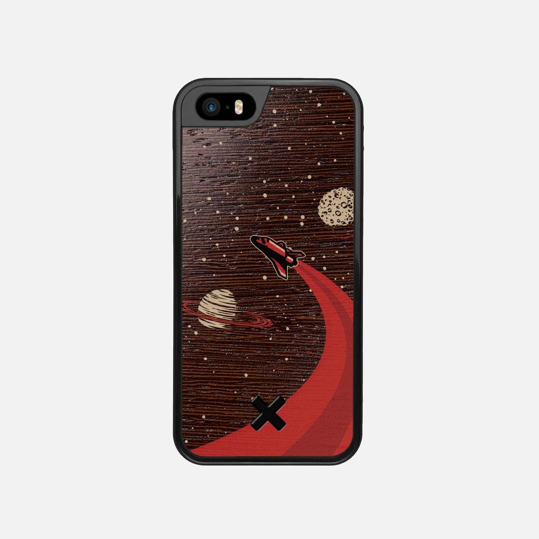 Booster Case for the Apple iPhone SE (2016) featuring a UV Printed Wenge Wood backer with the Keyway X Mark#Phone Model_iPhone SE (2016)