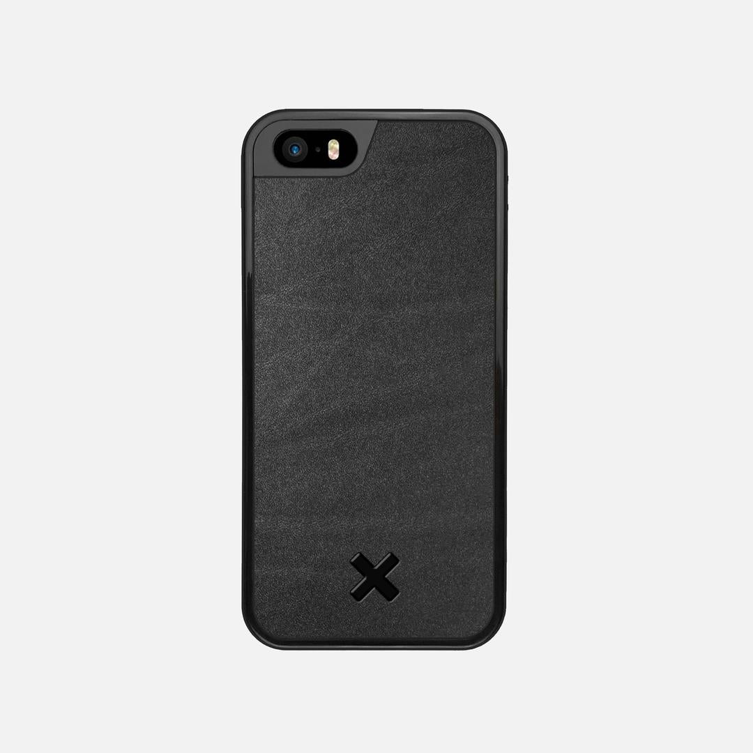 Charcoal Leather Case for the Apple iPhone SE (2016) featuring a Genuine Leather backer with the Keyway X Mark#Phone Model_iPhone SE (2016)