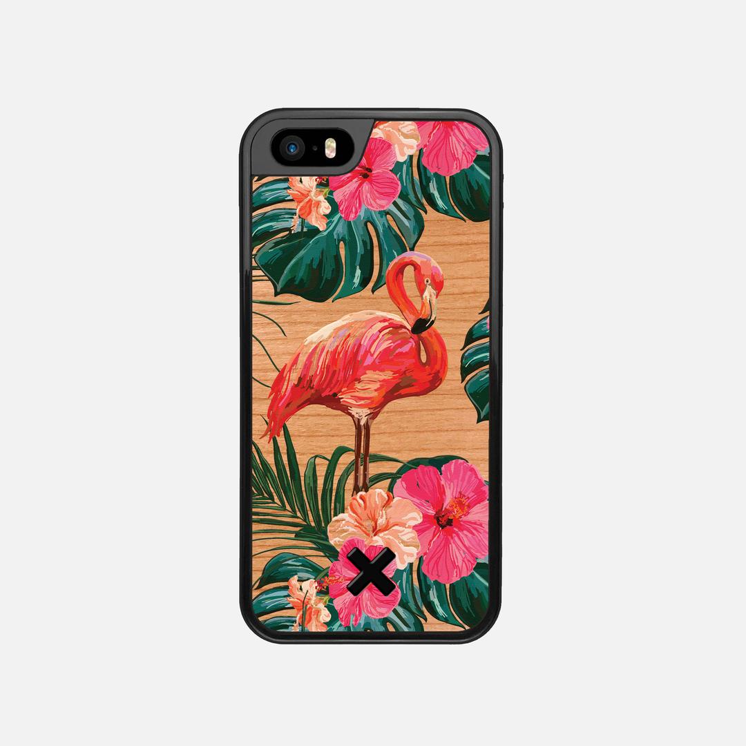 Flamingo Case for the Apple iPhone SE (2016) featuring a UV Printed Cherry Wood backer with the Keyway X Mark#Phone Model_iPhone SE (2016)