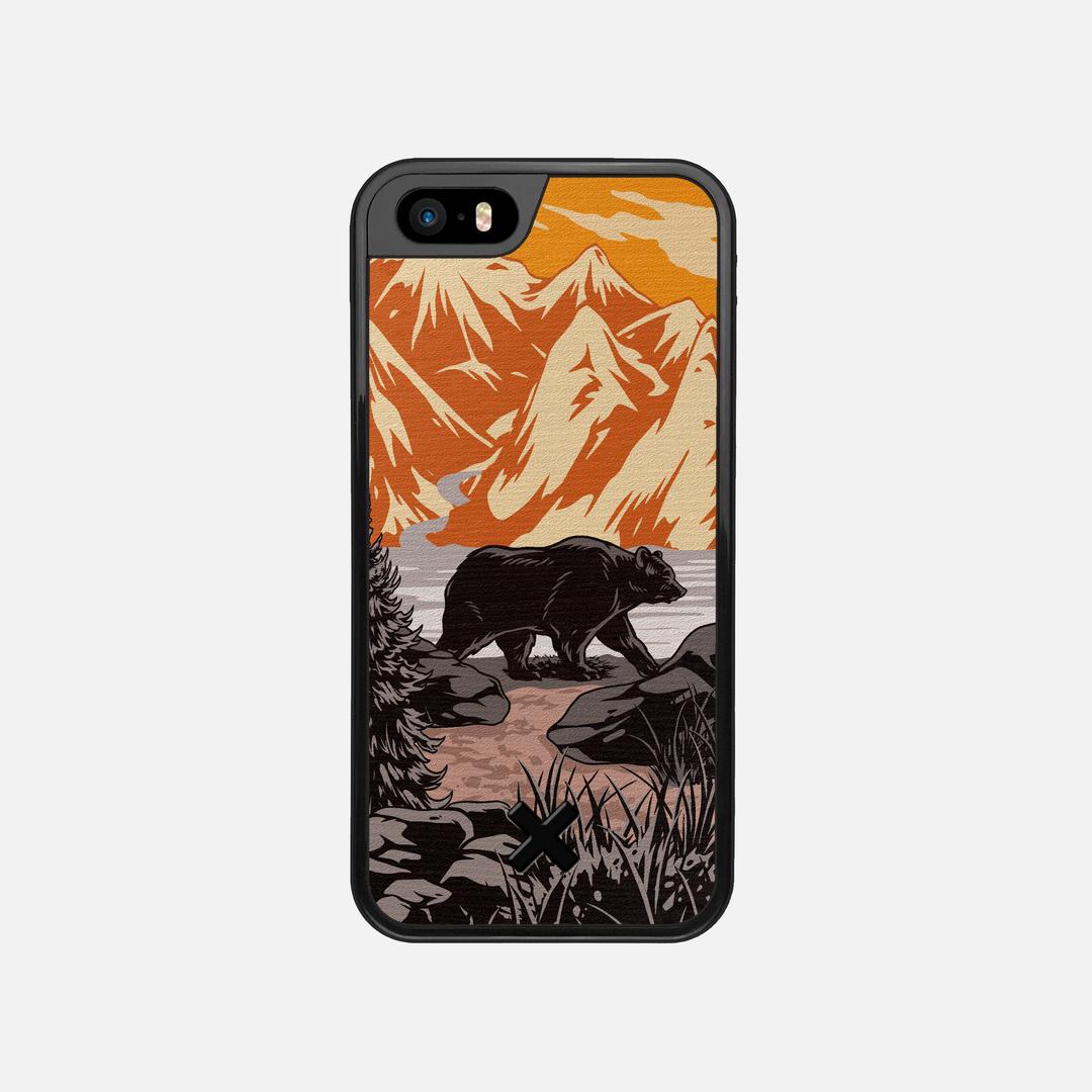 Kodiak Case for the Apple iPhone SE (2016) featuring a UV Printed Wenge Wood backer with the Keyway X Mark#Phone Model_iPhone SE (2016)
